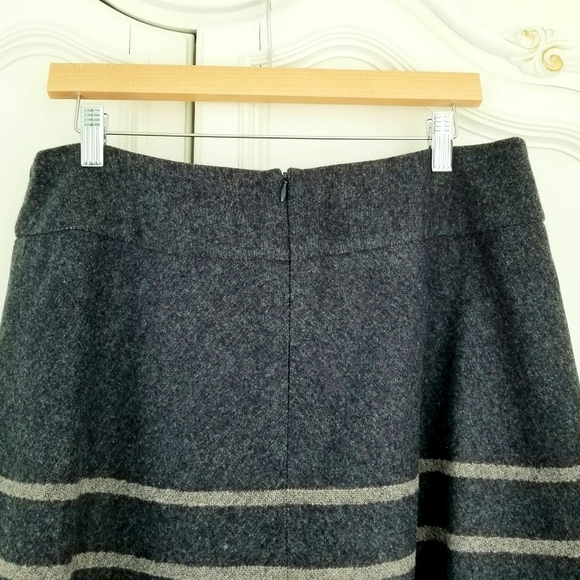 Pendleton Slate Blue Tan Stripe Wool A Line Short Skirt Womens 14 Made In USA - Picture 3 of 5